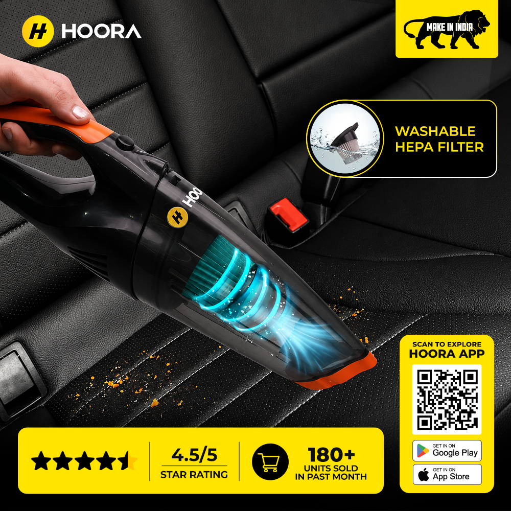 Hoora Wired Car Vacuum Cleaner (With HEPA Filter)