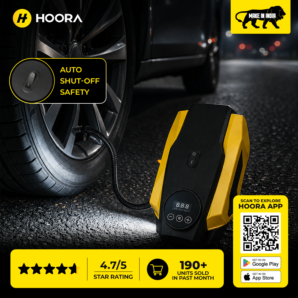 Hoora Wired Tyre Inflator 12V (With Auto Shut-Off)