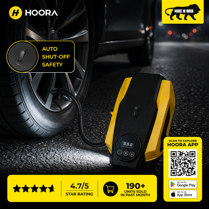 Hoora Wired Tyre Inflator 12V (With Auto Shut-Off)