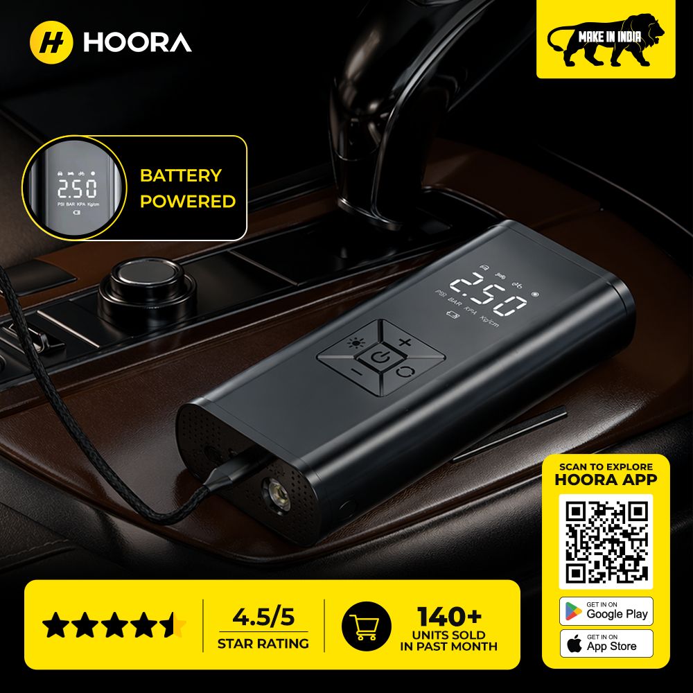 Hoora Wireless Tyre Inflator (With Digital Auto-Shutoff)