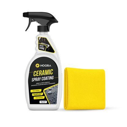Hoora Ceramic Spray Coating and One Microfiber Cloth 350GSM Combo